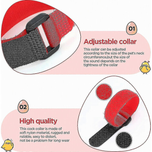No Crow Chicken Collars Adjustable 4 Pack Neckbands for Roosters and Hens 2