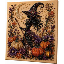 Halloween spook parelkunst doe-het-zelfset voor volwassenen, geschikt voor beginners, schattige diamantkunst schilderset met creatieve en decoratiev