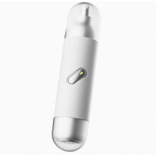 Elektrischer Nasenhaartrimmer für Herren, schmerzarm, wiederaufladbar, 2-in-1 Haartrimmer und Rasierer, für Koteletten, Augenbrauen und Bart, Weiß