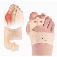 Zachte elastische siliconen teenseparators met 2 lussen, orthopedische corrector voor de grote teen, verlicht pijn bij hallux valgus