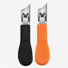 Cortaúñas de acero inoxidable para hombres, resistente, para uñas de los pies, con corte sin salpicaduras y mango largo inclinado