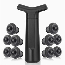 Reusable Wine Stopper, Vacuum Pump and Wine Pourer Set for Storing Open Bottles, Valentine's Day Gift