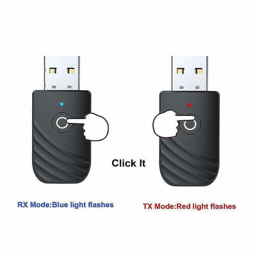 Trasmettitore e ricevitore audio Bluetooth 5.0 wireless USB 3 in 1 per PC, TV e auto, adattatore compatto universale 2