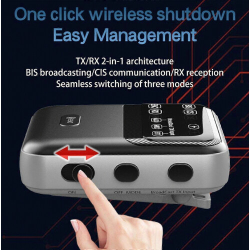 Bluetooth 5.4 Audio-Transceiver für Rundfunkübertragung, 1 Sender an über 100 Empfängergeräte 2