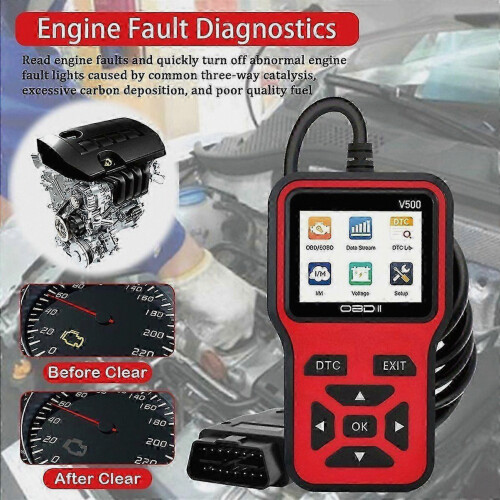 OBD2-scanner, diagnoseapparaat voor auto, codelezer, spanningstester, foutcodescanner voor motorstoringen 1