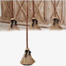 Floating Witch Broom, Haunted Animated Moving Shaft with Eerie Sounds, Light Up Flying Witch Decor for Indoor and Outdoor Halloween