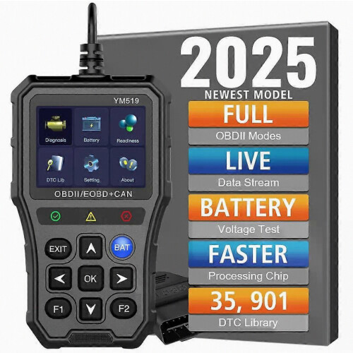 OBD2 Code Reader and Battery Tester Multi-Language Car Diagnostic Tool for Check Engine System Fault Code Scanning 1