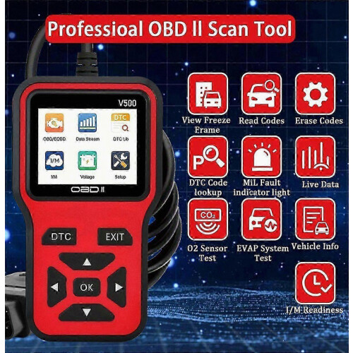OBD2-scanner, diagnoseapparaat voor auto, codelezer, spanningstester, foutcodescanner voor motorstoringen 2