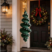 Häkelset für Weihnachtsbaum und Schneemann, DIY-Hängedekoration für Anfänger, festlicher Fensterschmuck für die Weihnachtszeit
