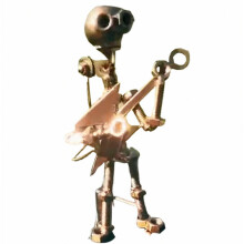 Handgemaakte metalen windspinner met drummer, kinetische sculptuur voor de tuin, door wind aangedreven kunstfiguur en decoratief beeld