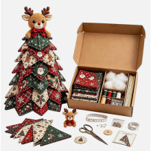 Handgefertigtes, gestepptes Dekorationsset für Bäume, ideales Geschenk für Nähbegeisterte und als handgemachtes Weihnachtsgeschenk für Freunde