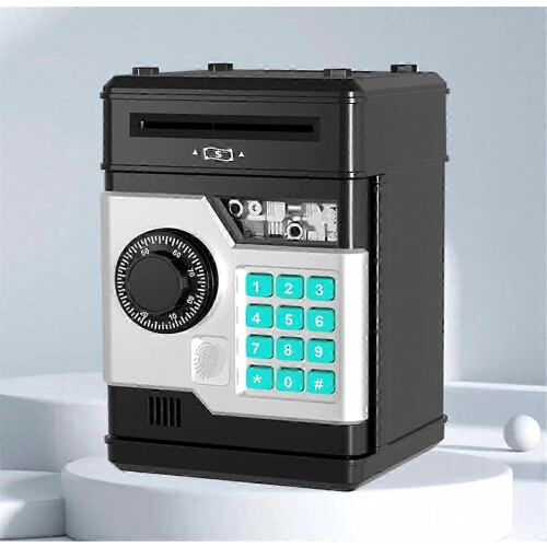 Salvadanaio elettronico con codice e impronta digitale, cassaforte automatica per bambini, regalo educativo per risparmiare denaro金 1