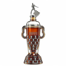 Race Trophy Shaped Glass Decanter Vintage Racing Style Liquor Storage Bottle for Whiskey Bourbon Display and Home Bar Decor