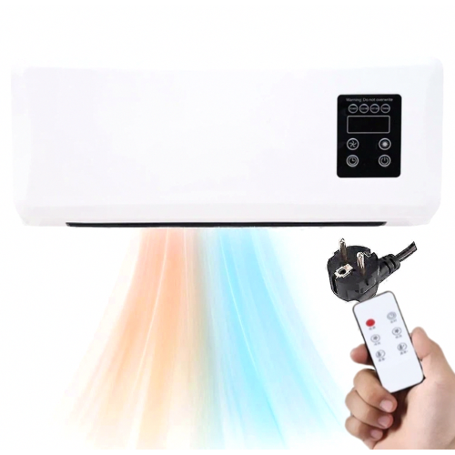 Radiateur mural pour dortoir avec télécommande, chauffage réglable, format compact pour chambre et bureau, installation murale discrète