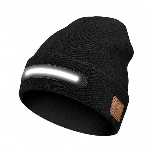 Bluetooth LED Headlamp Beanie Hat with Wireless Calls and Music Playback