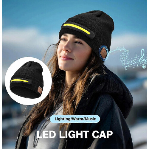 Bluetooth LED Headlamp Beanie Hat with Wireless Calls and Music Playback 2