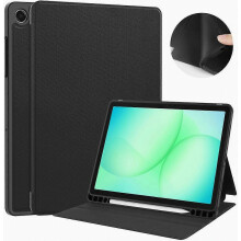 Hoes met standaard voor tablet, compatibel met Samsung Galaxy Tab A11+, TPU en leer, front support beschermhoes