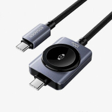 2-in-1 snellader van 100 W, type-c-naar-type-c en magnetische draadloze oplader, compatibel met Apple Watch, met kabel van 1 m