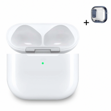 Oplaadcase voor draadloze oordopjes met bluetooth, usb-c aansluiting, draadloos opladen en donkerblauwe beschermhoes, compatibel met AirPods 4