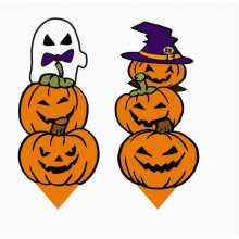 Estaca metálica para jardín con diseño clásico de calabazas, multicolor, para exterior, fiestas y eventos rurales