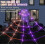 5 Ft Giant Spider Halloween Web, 20 x 17 ft Triangular Cobweb with 150 Purple LED Lights, Battery Operated, Waterproof, 200 Sq Ft Coverage 5