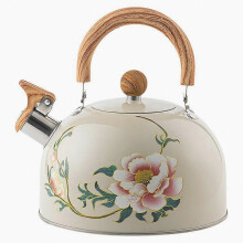 Whistling Tea Kettle Teapot, Stainless Steel Water Kettle with Flower Pattern, Stovetop Tea Pot for Kitchen Use