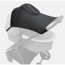 Universele zonnescherm voor kinderwagen, uv50+ bescherming, verstelbare parasolkap, zwart, voor optimale schaduw en comfort