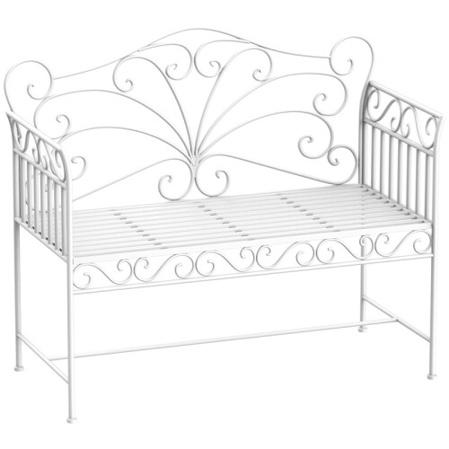 Heavy-Duty Garden Bench-White