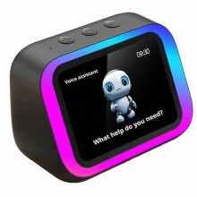 Slimme Bluetooth 5.4-luidspreker met hd-touchscreen, elektronisch fotoalbum, hifi-stereo, spraakbediening, zwart