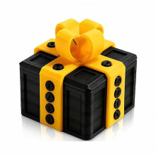 Scherzgeschenkbox 8 cm, 3D-gedruckte Rätselbox mit Schrauben, Überraschungsbox für Geschenke, Schwarz-Gold
