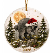Adorno de cerámica de mapache, recuerdo decorativo de tendencia 2026, figura elegante para estantería, regalo especial para el hogar