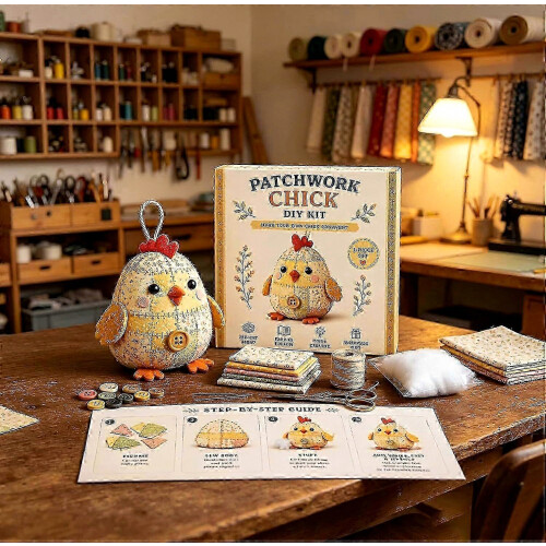 DIY Patchwork Animal Sewing Kit, Handmade Stuffed Animal Craft Set for Creative Sewing and Home Craft Projects 1