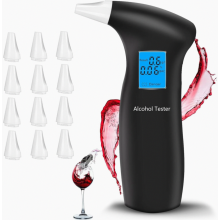 Alcootest précis pour police, testeur d’alcool professionnel avec 12 embouts et écran LCD, mesure fiable pour usage routier et contrôle rapide