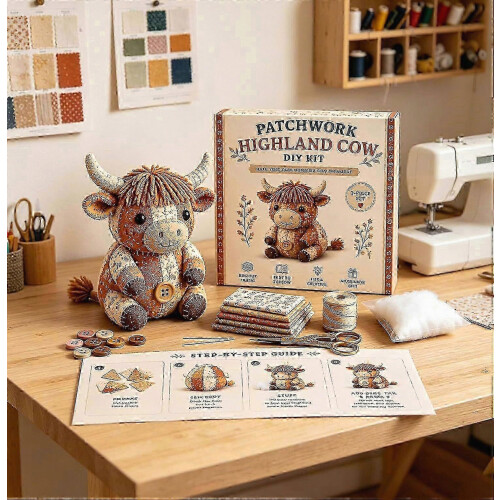 DIY Patchwork Animal Sewing Kit, Handmade Stuffed Animal Craft Set for Creative Sewing and Home Craft Projects 2