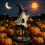 Witch Hat Figurine with Pumpkin Lantern Table Ornament, Retro Desktop Decor for Home Holiday Indoor Display 4