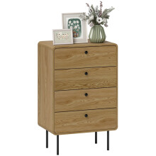Modern Chest of Drawers with 4 Drawers - Oak