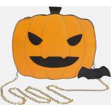Halloween pompoen schoudertas voor dames, griezelige crossbody tas met ketting, tas voor snoep en feestelijke accessoires, geschikt voor meisjes