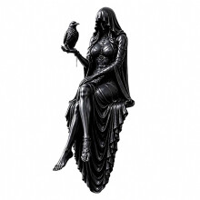 Estatua gótica con capucha de dama sentada en estantería, escultura misteriosa para hogar, oficina y chimenea