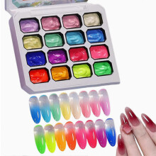 Nagellack zum Abdecken für die Maniküre, Farbverlauf, zartes Rouge, Übertragungsgel, Malgel für Nägel
