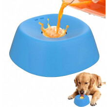 Slow Feed Liquid Dog Bowl with Non Slip Base, Spherical Bone Shaped Design for Licking, Durable Pet Lick Bowl