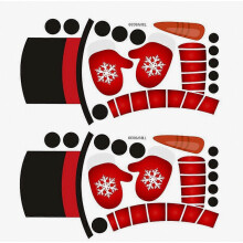 Kerstkoelkaststickers ter decoratie, 2 stuks rode sneeuwpop koelkastdecoratie voor keuken en raam