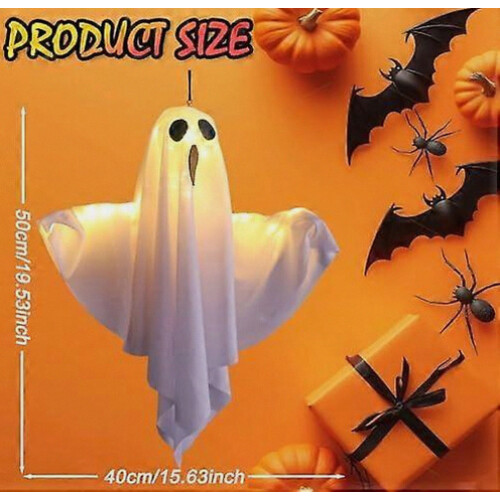Halloween Ghost Decorations, 2 Pcs Hanging Decorations with 3 Lighting Modes LED, Scary DIY Shapeable Light Up Ghost Kit for Halloween Ind 2