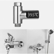 Led-douchethermometer met zelfopwekking, digitale watertemperatuurmeter met led-display en energiebesparende functie