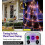 5 Ft Giant Spider Halloween Web, 20 x 17 ft Triangular Cobweb with 150 Purple LED Lights, Battery Operated, Waterproof, 200 Sq Ft Coverage 3