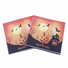 Partyzubehör Servietten für den Partyeinsatz, 20 Blatt, Halloween-Kürbis-Papiertücher, dekorativ und saugfähig