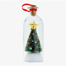 DIY Recordable Voice Message Christmas Tree Ornament Bottle, Glass Keepsake with Playback Cork, Novelty Holiday Gift for Family and Friend