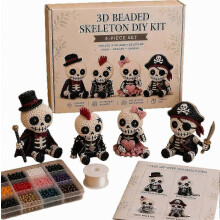 Kreatives 3D Perlen-Skelett Bastelset für DIY-Kunst, kreatives Handarbeitsset für Kinder und Erwachsene