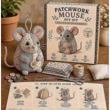 Nähset für Patchwork-Tiere zum Selbermachen, handgefertigtes Bastelset für Stofftiere, ideal für kreative Hobbys und Dekoration