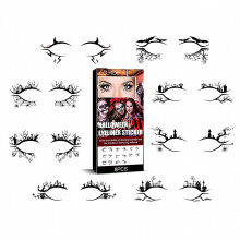 Halloween oogomlijner patch, griezelige make-upset voor feestjes met vleermuis- en spinmotief, decoratieve oogschaduwpatch voor feestelijke make-up