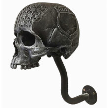 Soporte de pared para casco de moto con calavera, colgador extraíble multiuso de resina para casco y barba, soporte decorativo resistente para almac